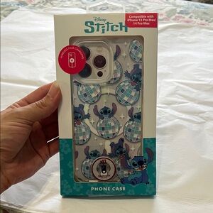 Disney Stitch Disco Ball Phone Case - Blue and White